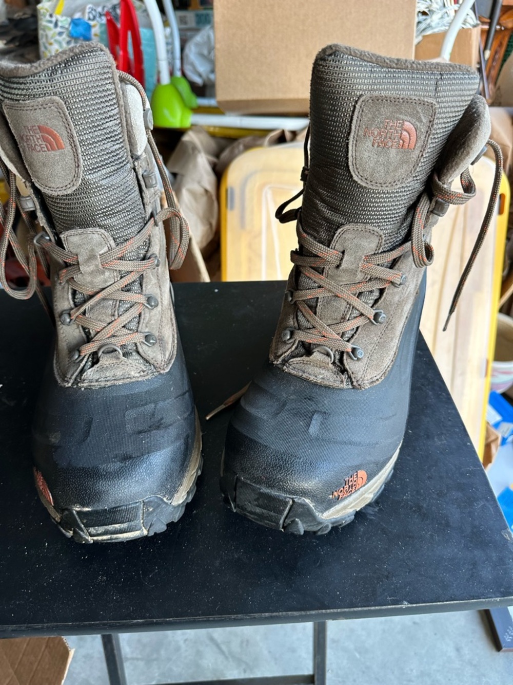 The North Face Men's Brown and Black Insulated Snow Boots